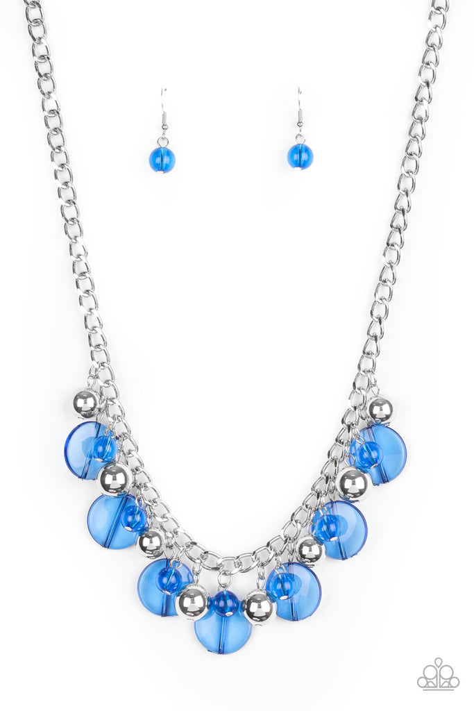 Gossip Glam - Blue Necklace-Paparazzi - The Sassy Sparkle