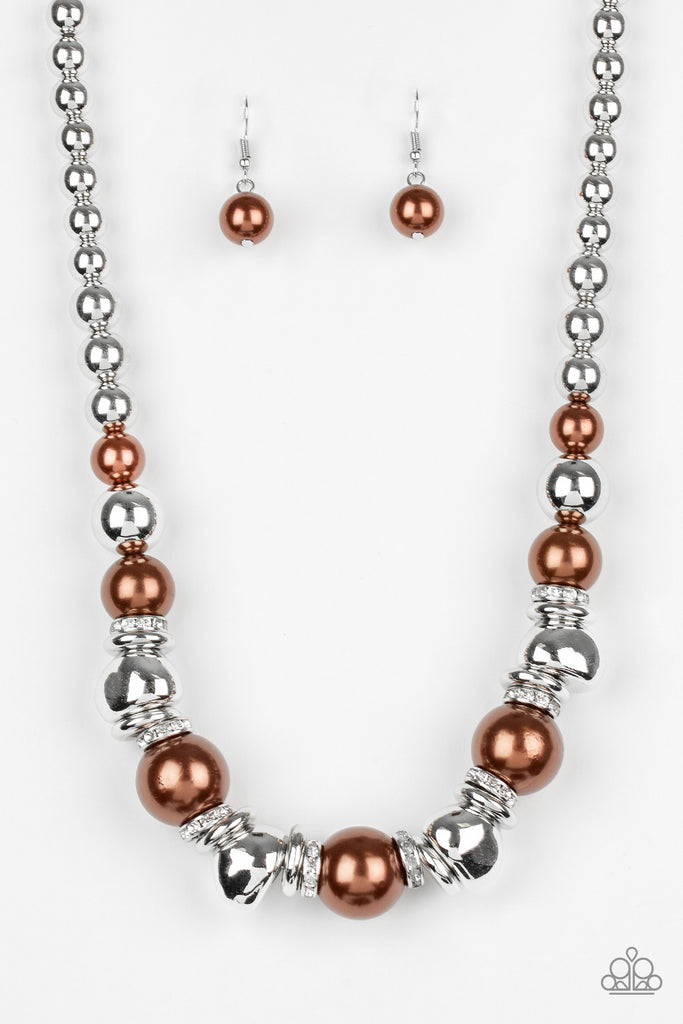 Hollywood HAUTE Spot-Brown Necklace-Paparazzi - The Sassy Sparkle