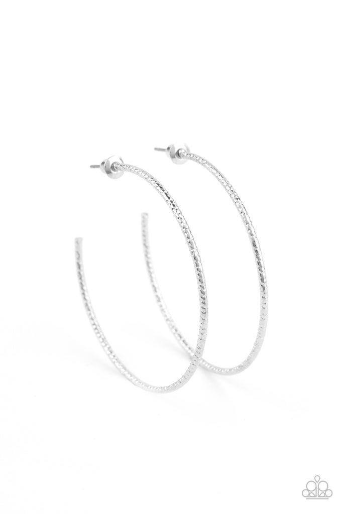 Paparazzi- Inclined to Entwine-Silver Hoop Earrings - The Sassy Sparkle