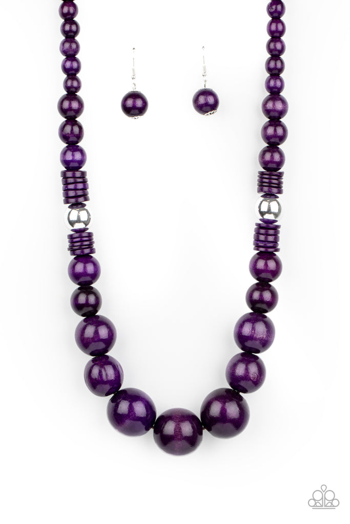 Paparazzi-Panama Panorama-Purple Wood Necklace - The Sassy Sparkle