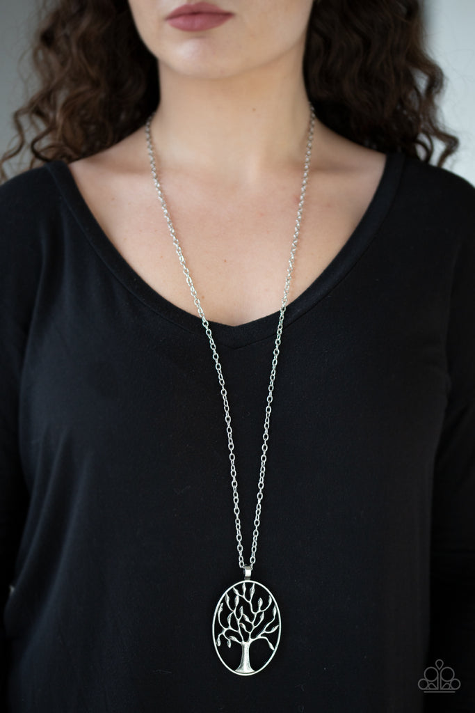Well-Rooted - Silver Necklace-Paparazzi