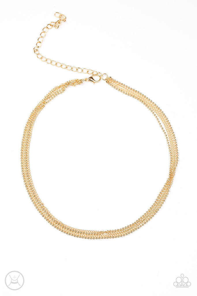 If You Dare - Gold Choker Necklace-Paparazzi