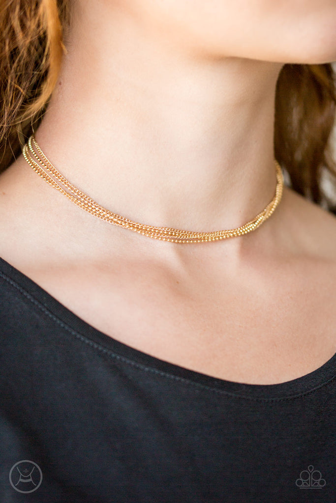 If You Dare - Gold Necklace-Paparazzi