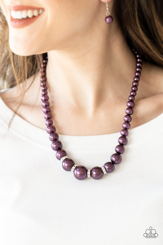 Party Pearls - Purple Necklace-Paparazzi