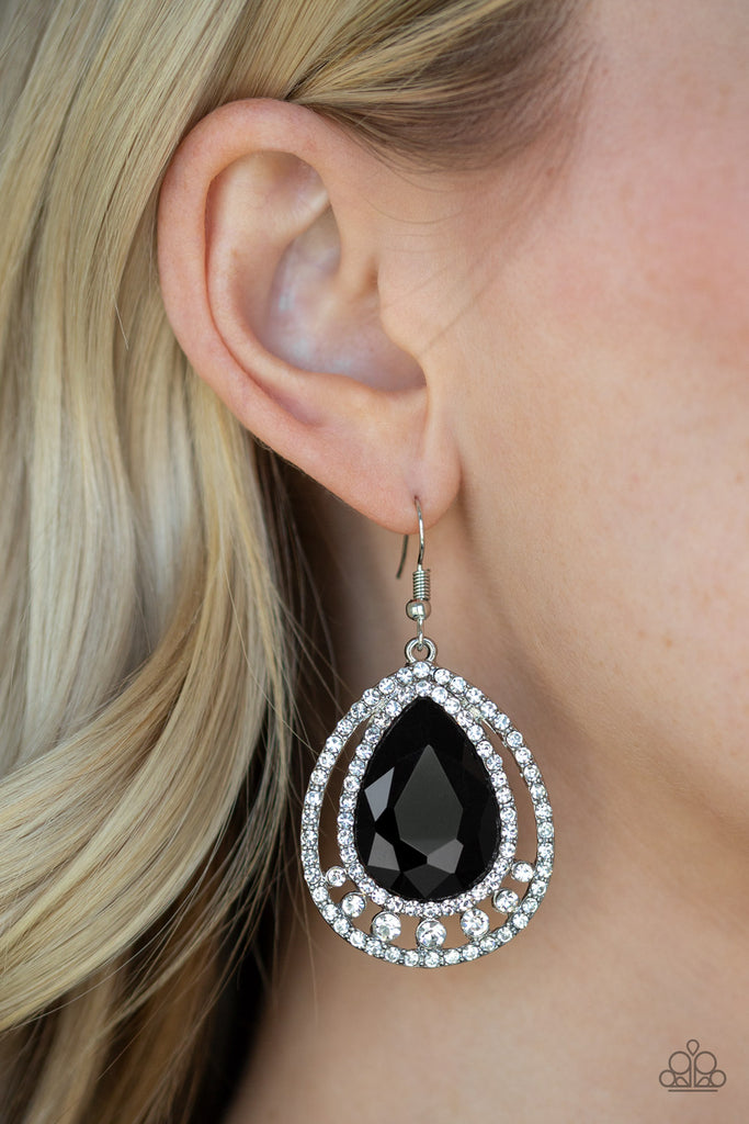 All Rise For Her Majesty-Black Earrings - The Sassy Sparkle
