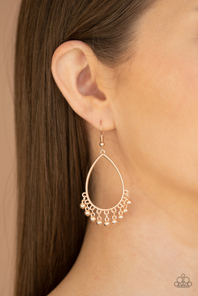 Country Charm - Rose Gold Earring-Paparazzi