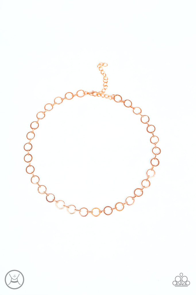 Roundabout Radiance-Copper choker necklace - The Sassy Sparkle
