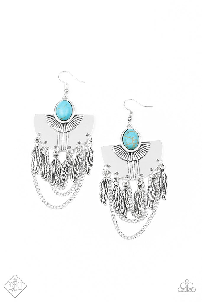 Sure Thing, Chief! - Blue Stone Earring-Paparazzi - The Sassy Sparkle