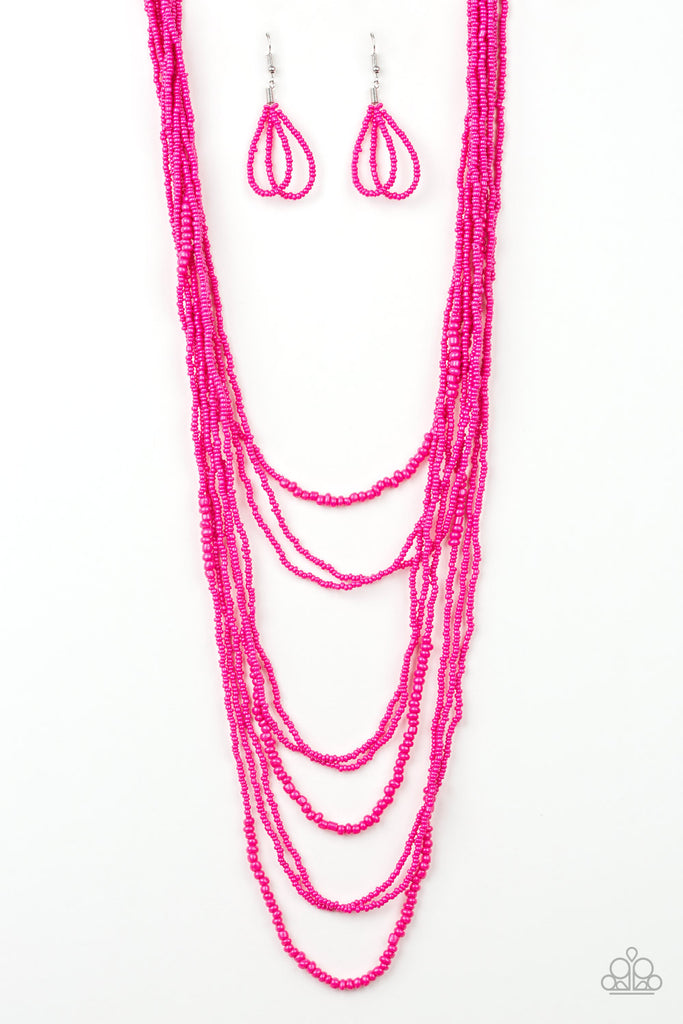 Totally Tonga-Pink $5 Paparazzi Necklace-Seed Bead - The Sassy Sparkle