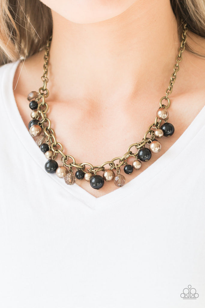 The GRIT Crowd-Black and Brass Paparazzi Necklace - The Sassy Sparkle