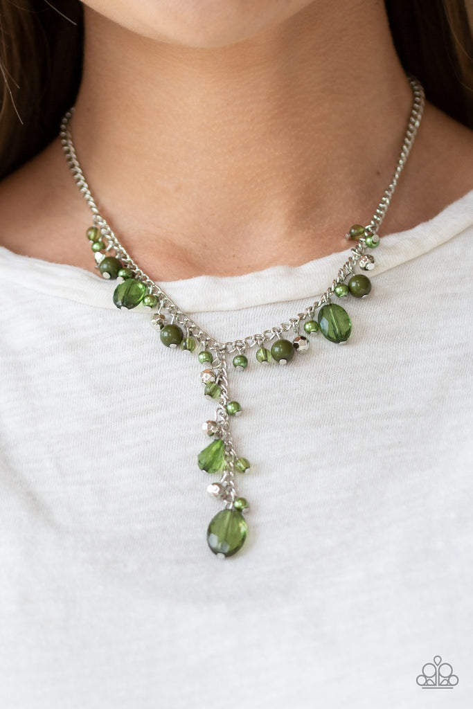 Paparazzi-Crystal Couture-Green Necklace-Y-Shaped-Short - The Sassy Sparkle