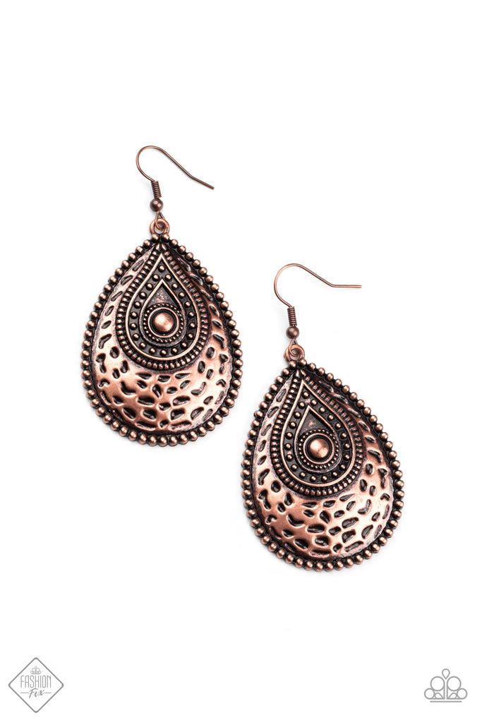 Rural Muse-Copper Earrings-Paparazzi - The Sassy Sparkle