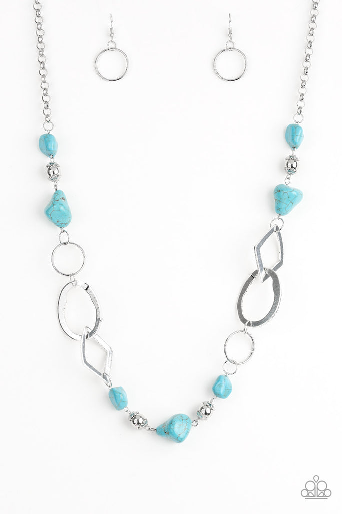 That's TERRA-ific! - Blue Stone Necklace-Paparazzi
