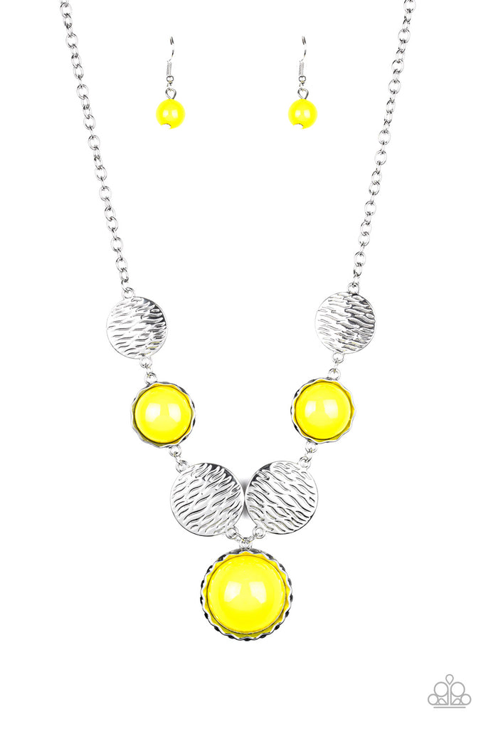 Bohemian Bombshell-Yellow Paparazzi Necklace - The Sassy Sparkle