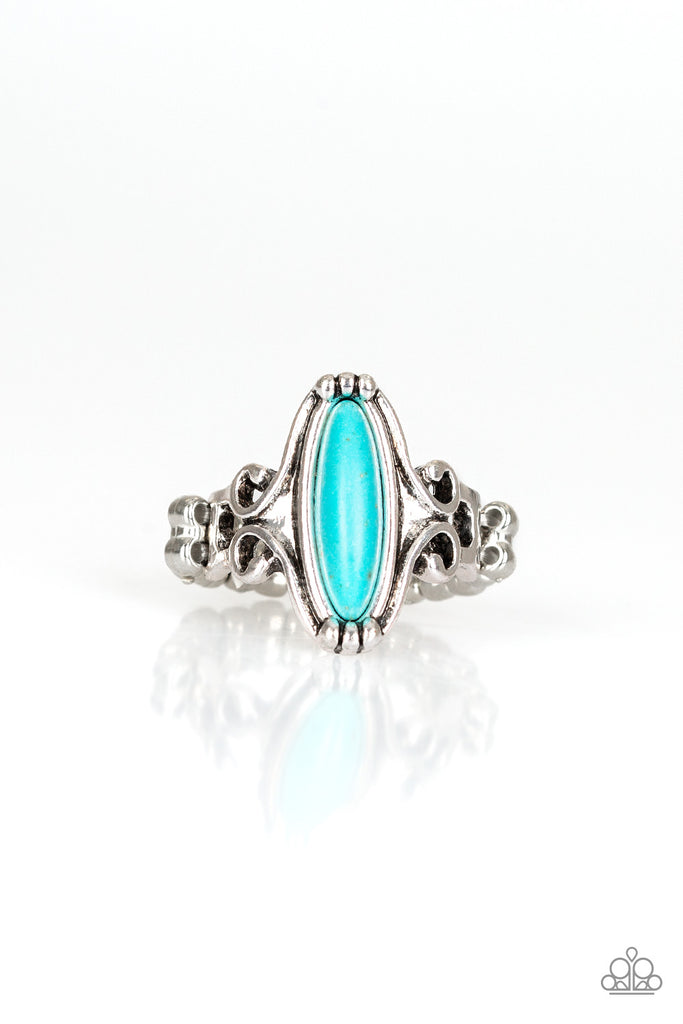 Paparazzi-Desert Canyons-blue turquoise stone ring-petite - The Sassy Sparkle