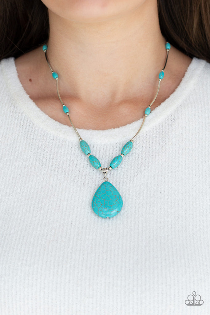 Paparazzi-Explore The Elements-Blue Turquoise Stone Necklace - The Sassy Sparkle