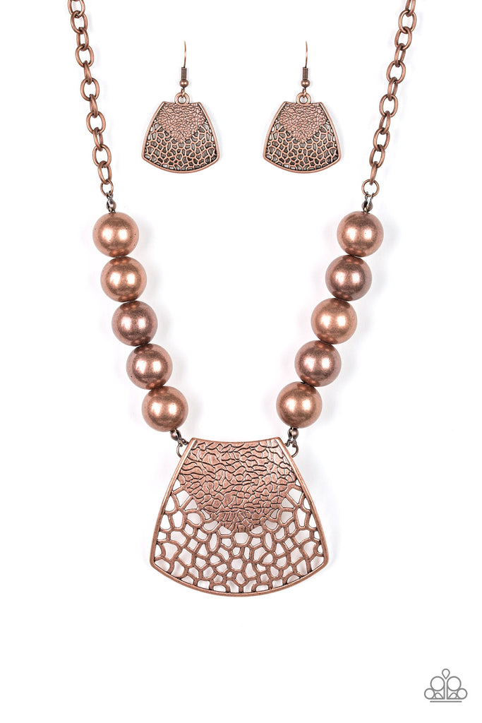 Large and In Charge - Copper Necklace-Paparazzi - The Sassy Sparkle