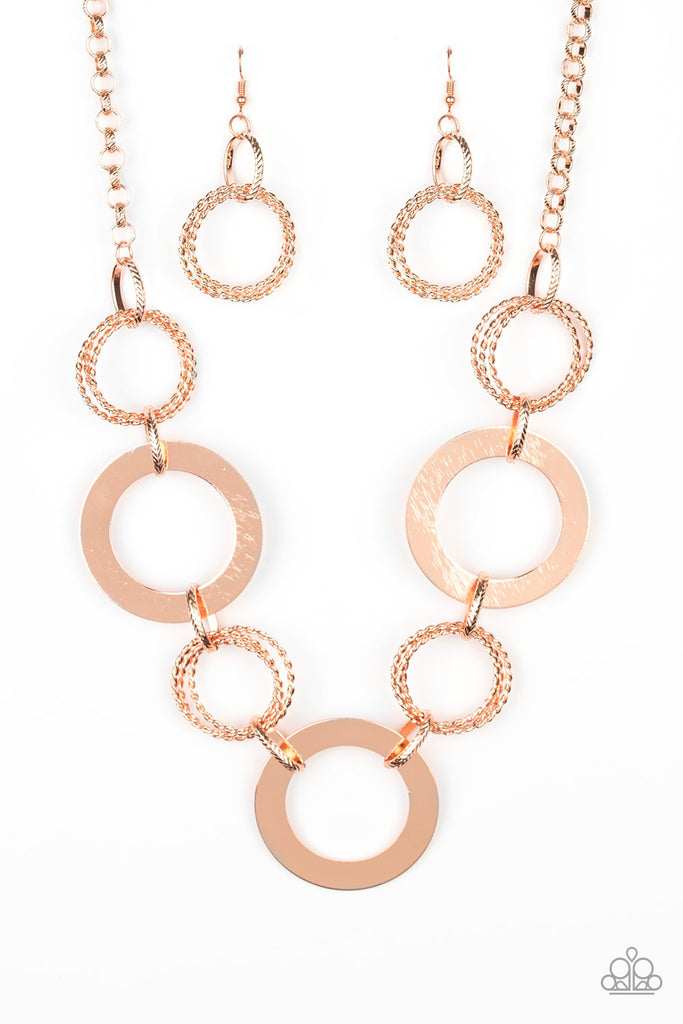 Ringed In Radiance-Copper Necklace-Paparazzi - The Sassy Sparkle