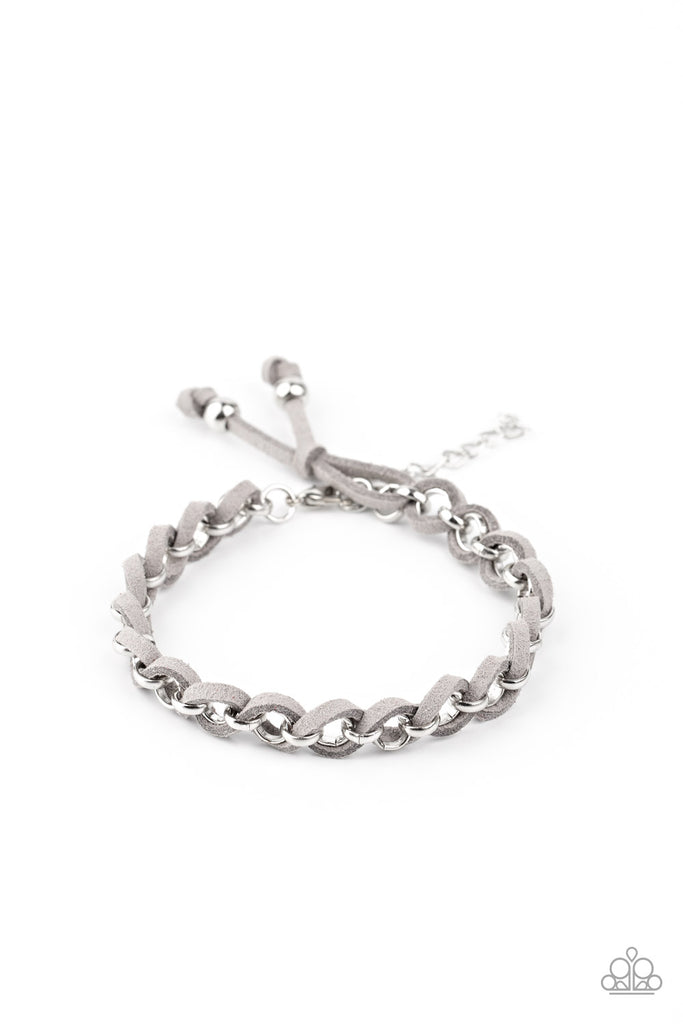 SUEDE Side to Side-Silver Bracelet-Paparazzi - The Sassy Sparkle