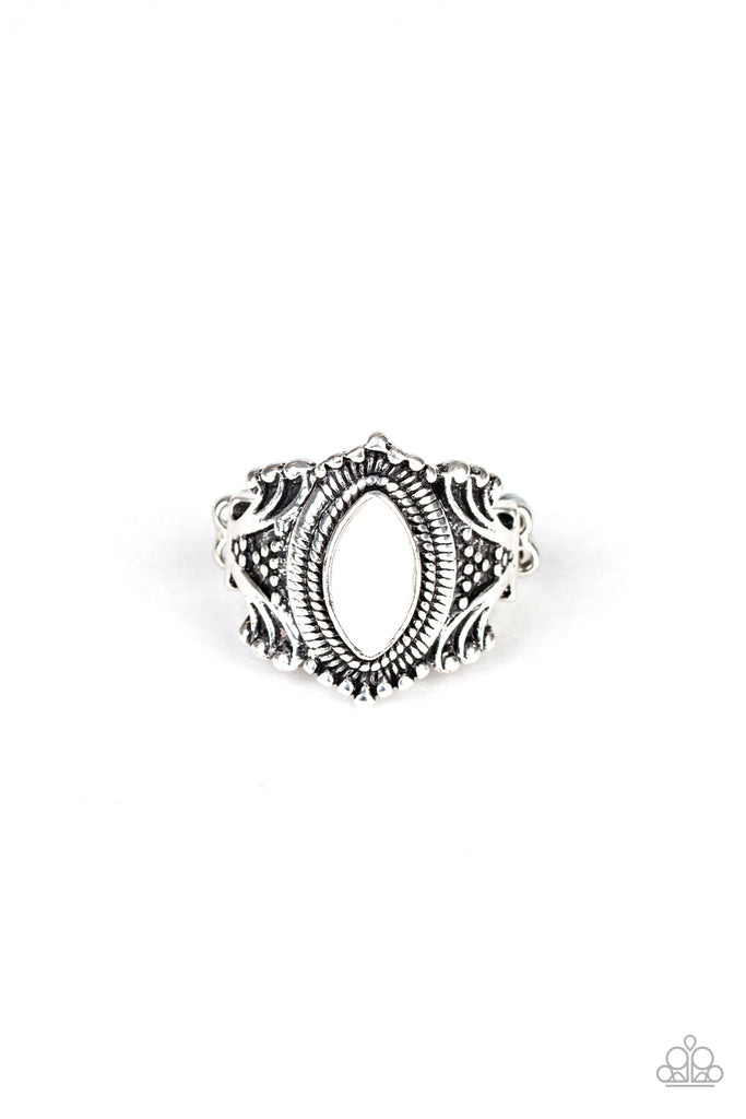 Tangy Texture-White Ring - The Sassy Sparkle
