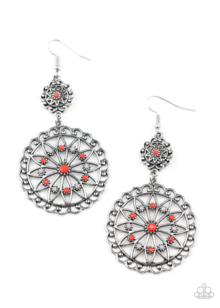 Beaded Brilliance - Red Earring-Paparazzi - The Sassy Sparkle