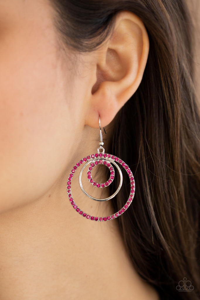 Bodaciously Bubbly-Pink Earring-Paparazzi - The Sassy Sparkle
