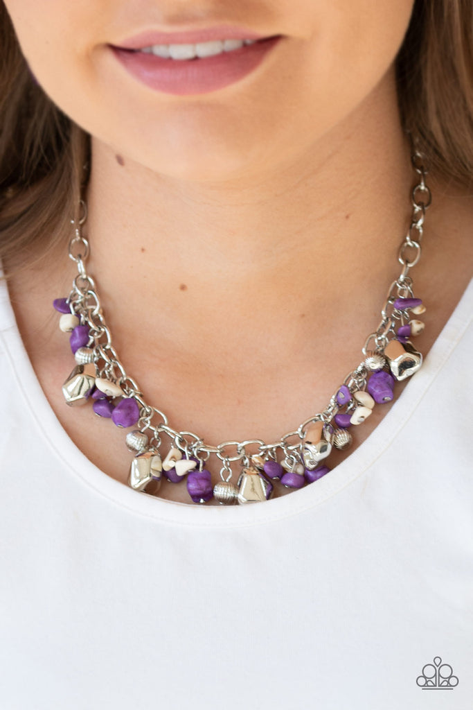 Quarry Trail - Purple Necklace-Paparazzi