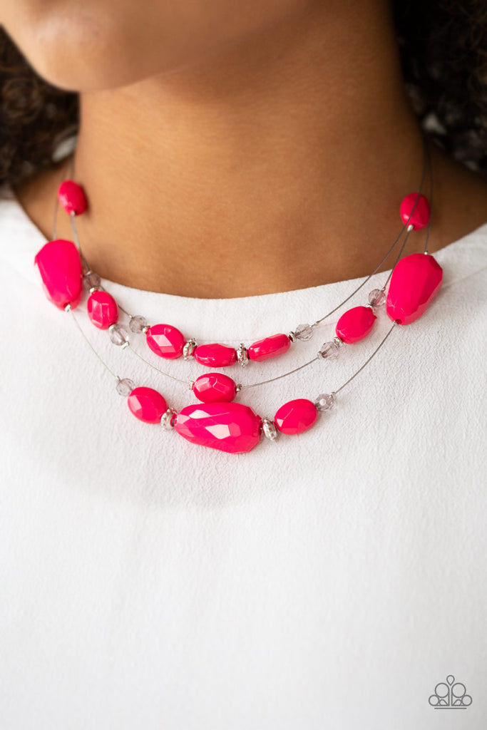 Radiant Reflections-pink Paparazzi Illusion Necklace - The Sassy Sparkle