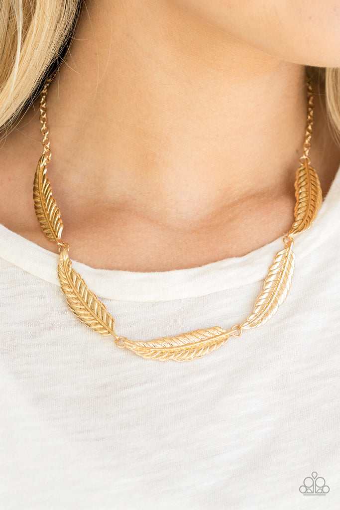 Light Flight - Gold Necklace-Paparazzi