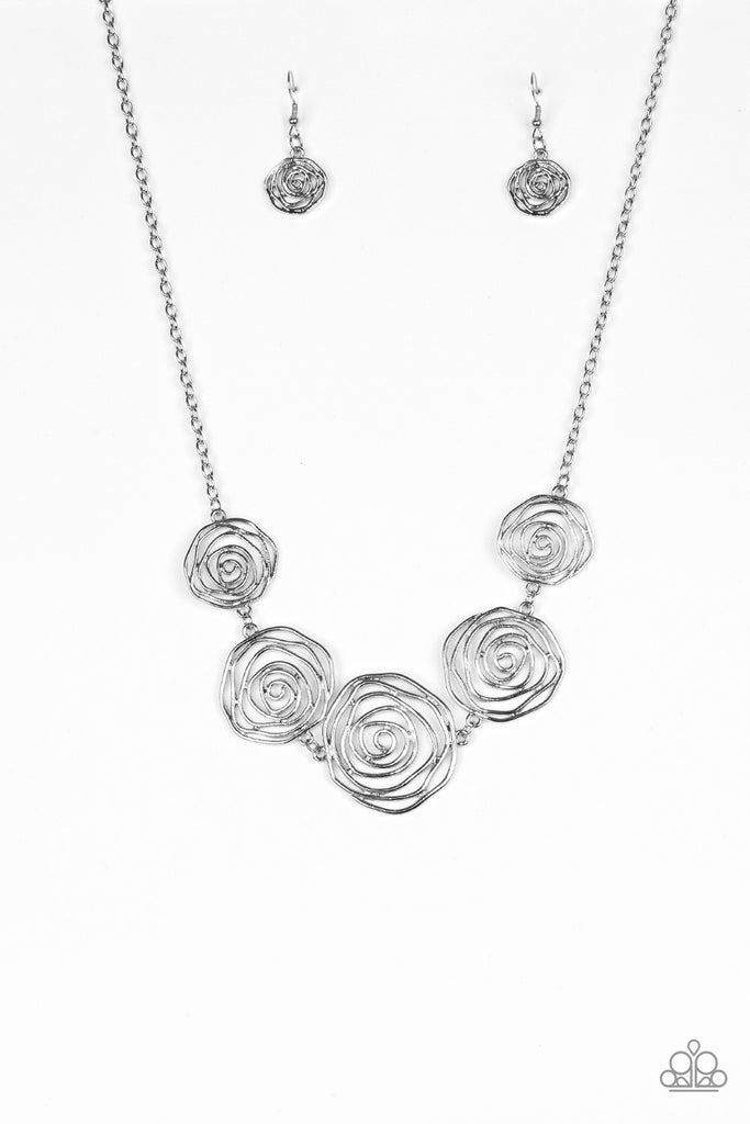 Rosy Rosette-Silver - The Sassy Sparkle