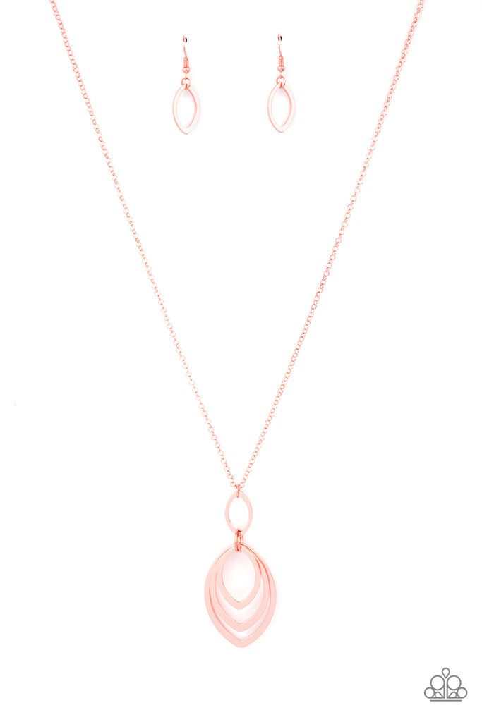 Dizzying Definition-Copper Necklace-Shiny Copper-Long-Paparazzi - The Sassy Sparkle
