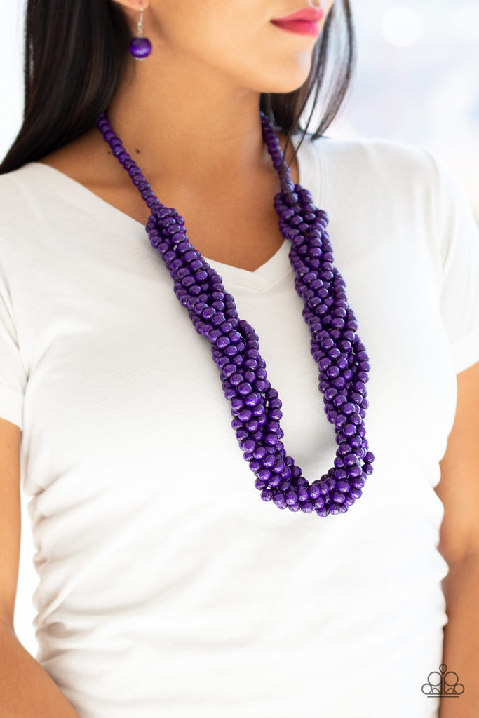 Tahiti Tropic - Purple Necklace-Paparazzi