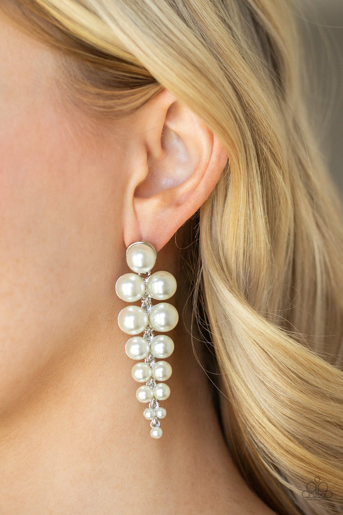 Totally Tribeca - White Earring-Paparazzi