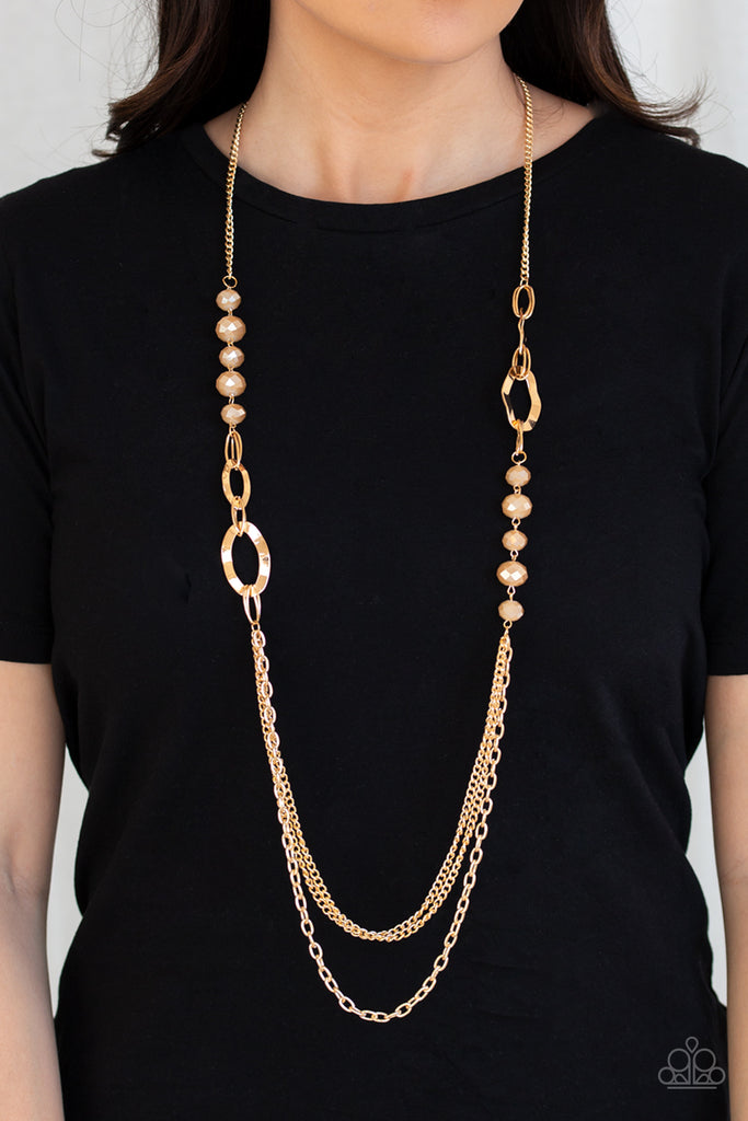 Modern Girl Glam-Gold Paparazzi Necklace-Long - The Sassy Sparkle