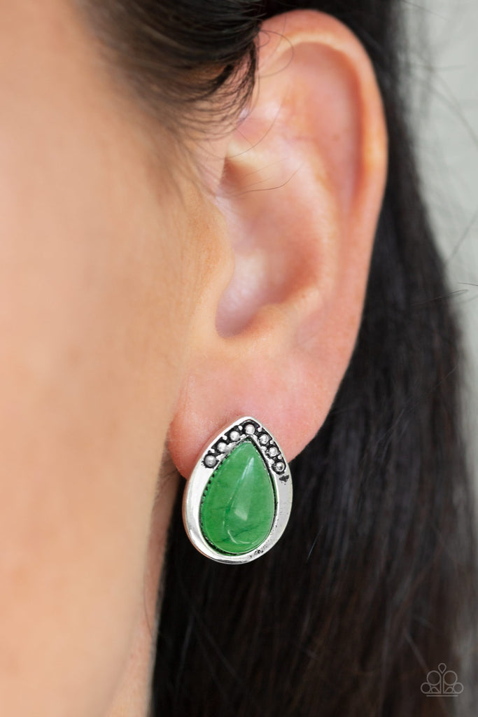 Stone Spectacular - Green Earring-Paparazzi