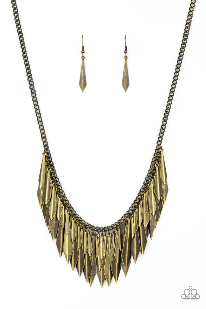 The Thrill Seeker - Brass Necklace-Paparazzi