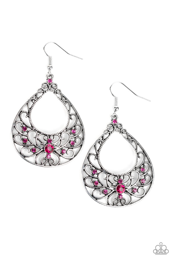 Vine Shine-Pink Paparazzi Earrings - The Sassy Sparkle