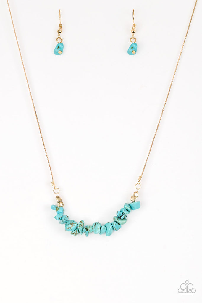 Back to Nature-Blue and Gold Necklace-Paparazzi - The Sassy Sparkle
