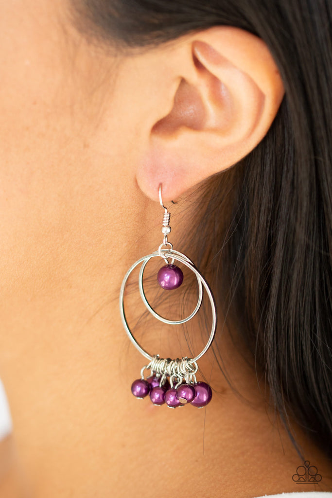 New York Attraction-Purple Pearl Paparazzi Earring - The Sassy Sparkle