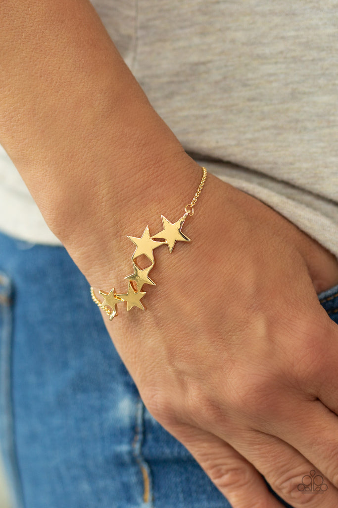 Paparazzi-All-Star Shimmer-gold Star clasp bracelet - The Sassy Sparkle