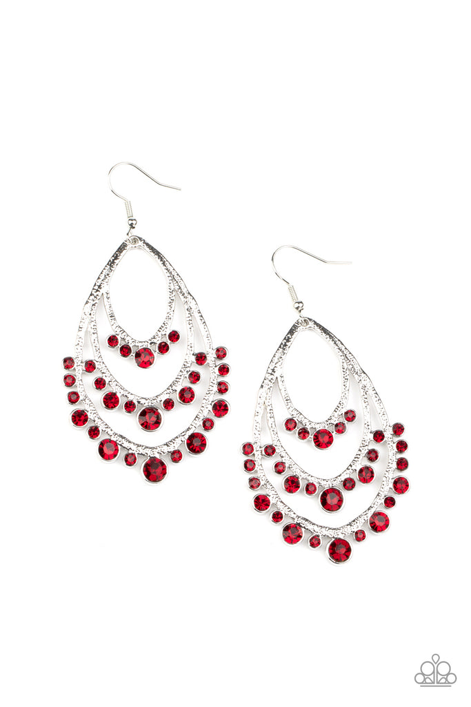 Break Out In TIERS - Red Earring-Paparazzi - The Sassy Sparkle