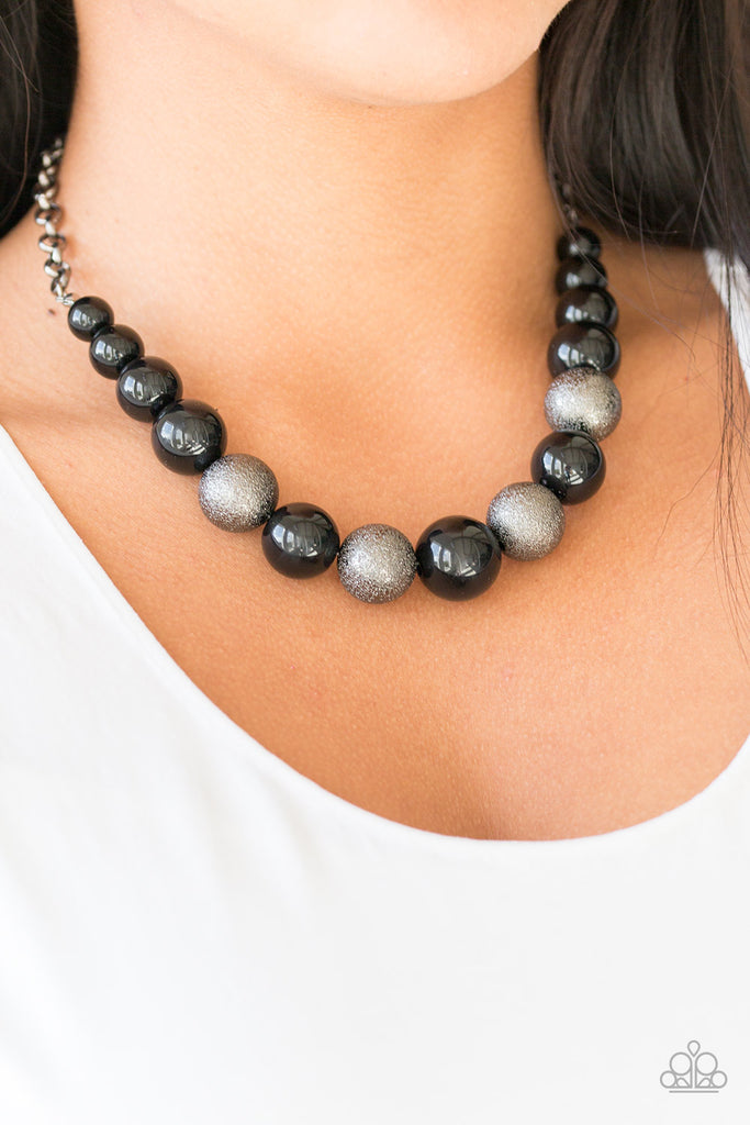 Paparazzi-Color Me CEO-Black and Gunmetal Beads Short Necklace - The Sassy Sparkle