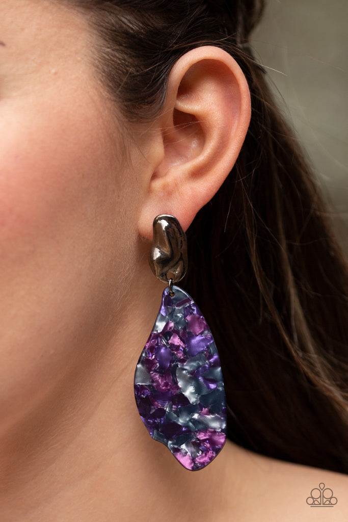 paparazzi-Fish Out of Water-Purple acrylic earrings - The Sassy Sparkle
