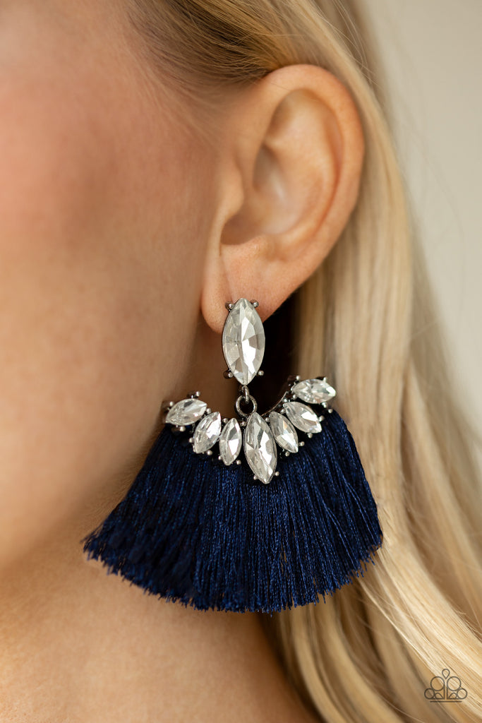 Formal Flair-Blue-Paparazzi Earring - The Sassy Sparkle