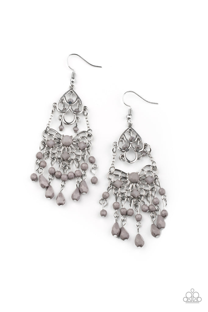 Glass Slipper Glamour - Silver Earring-Paparazzi