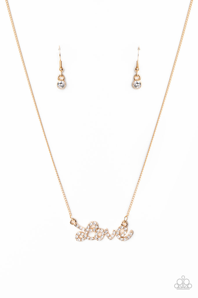 Head Over Heels In Love - Gold Necklace-Paparazzi
