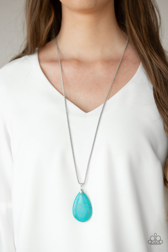 Sedona Sandstone - Blue Stone Necklace-Paparazzi