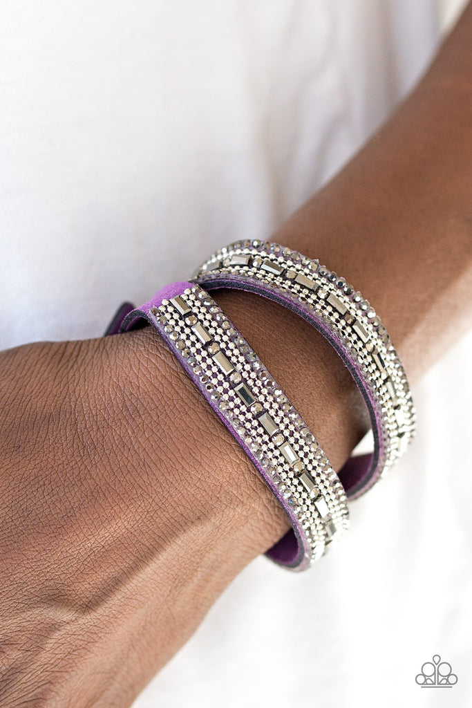 Shimmer and Sass-Purple Urban Bracelet-Paparazzi - The Sassy Sparkle