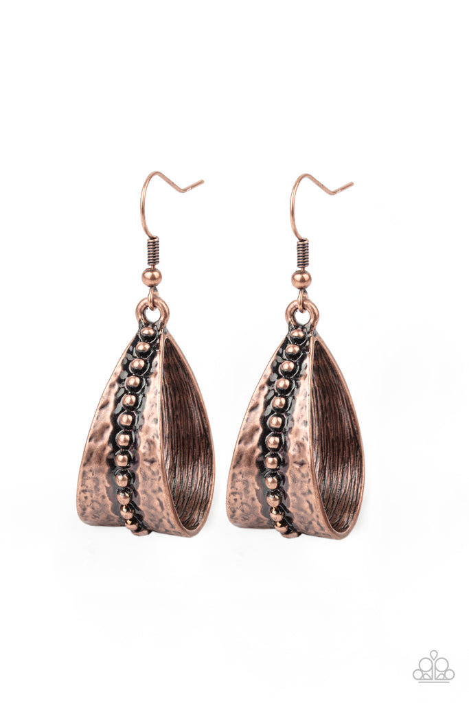 STIRRUP Some Trouble - Copper Earring-Paparazzi - The Sassy Sparkle