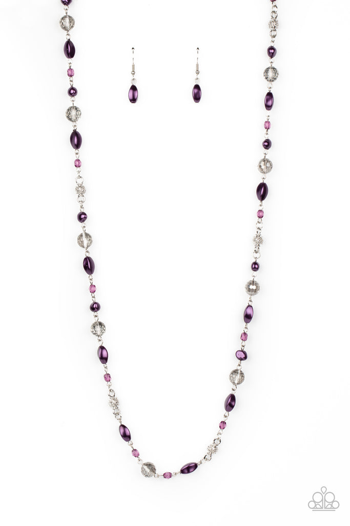 Twinkling Treasures-Purple Necklace-Pearl-Paparazzi - The Sassy Sparkle